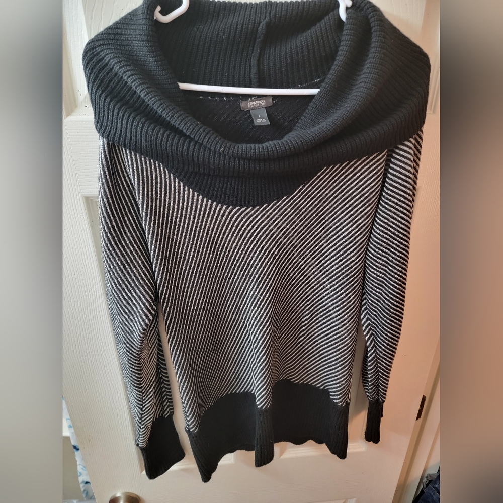 Kenneth Cole Reaction Striped Cowl Neck Sweater